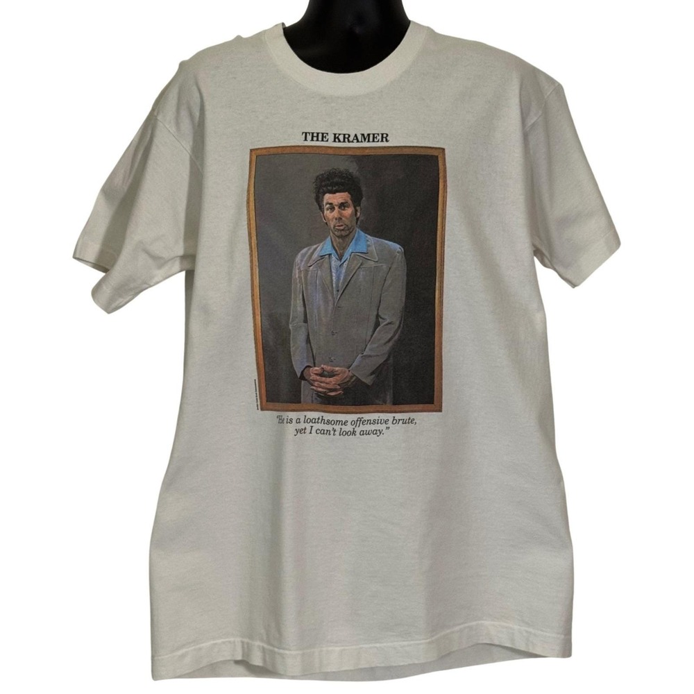 Vintage 1993 Seinfeld The Kramer Portrait T-Shirt Fruit of the Loom XL White
